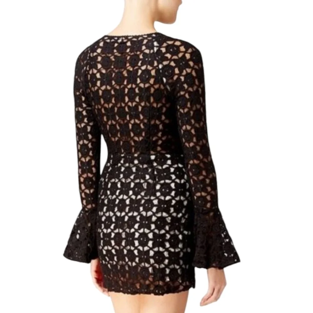 Free People Black Crochet Lace‎ Dress Size 6